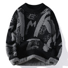 Autumn Winter Men Knitted Sweater Panda Printing Casual Round Neck Pullovers Sweater Designer Quality Men Clothing Jumper