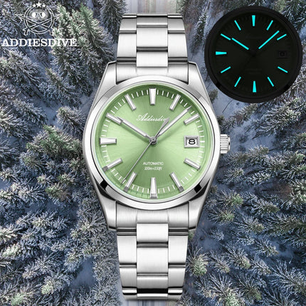 ADDIESDIVE Men's Automatic Mechanical Watch 316L Stainless Steel Luminous with Calendar 100M Waterproof Men's Wristwatch