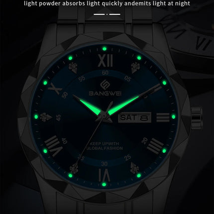 BANGWEI Orologio da donna Orologio di moda classico elegante di lussoBusiness Casual Data Orologi da donna al quarzo luminoso impermeabile in acciaio inossidabile platinumshop