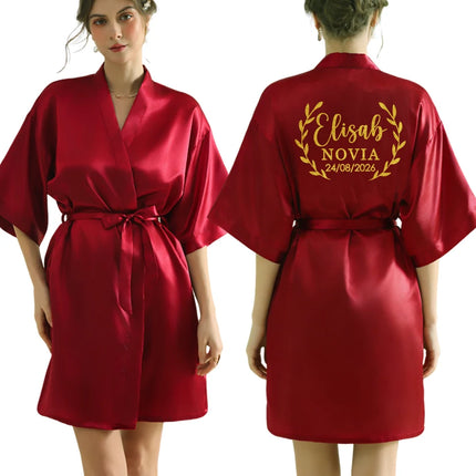 Testo personalizzato Logo accappatoio da sposa abito da sposa sposa damigella d'onore abiti da sposa donna addio al nubilato addio al nubilato