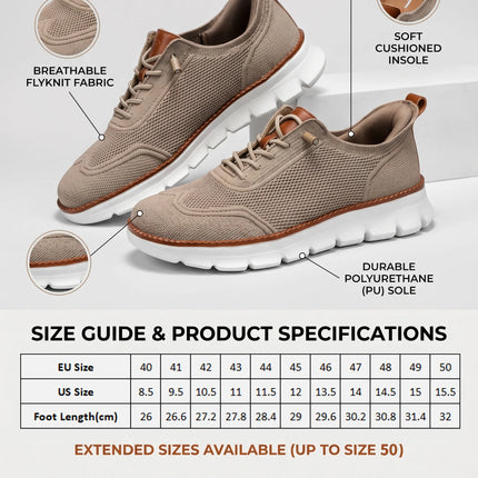 Scarpe casual estive da uomo a punta larga, taglie grandi, con suola morbida e funzione antiscivolo, traspiranti in tessuto Fly-Weave