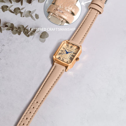 LUCKY FOX 2 pezzi confezione regalo di lusso leggera set braccialetto orologio orologio al quarzo quadrato da donna semplice e alla moda regalo del festival Reloj platinumshop