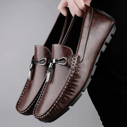 Scarpe Casual da Uomo in Vera Pelle, Mocassini di Lusso Traspiranti, Slip-on, Scarpe da Guida, Calzature Business