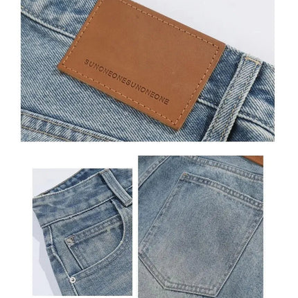 Women's Vintage Wide Leg Denim Capri Pants Shorts Summer New Plus Size Tummy Control Loose Straight Leg Casual Streetwear PlatiNum
