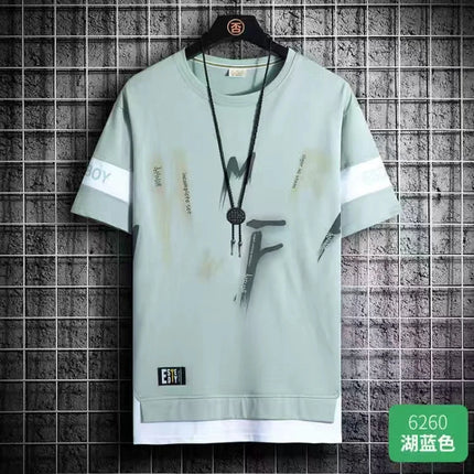 2025 New Men's T-shirt Korean Fashion Summer Short Sleeve Print Men's T-shirt Casual Harajuku Men's Clothing Graphic Men's T-shirt