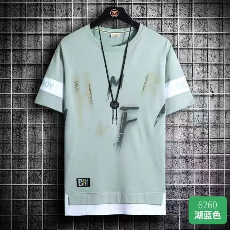 2025 T-shirt da uomo nuove Moda coreana Estate Manica corta Stampa T-shirt da uomo Casual Harajuku A