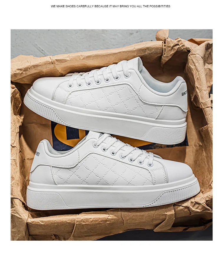 Fashion Concise Solid Flats 2026 Spring New Arrivals Men Casual Sport Shoes Increase Height Comfortable Platform Sneakers