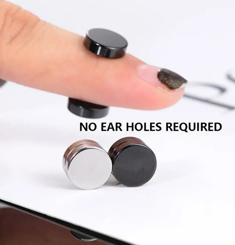 1/3Pairs 6MM Crystal Magnetic No-Pierce Stainless Steel Stud Earrings for Men Punk Zircon Magnet Earrings Non Piercing Jewelry PlatiNum