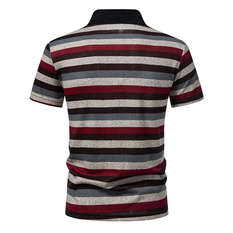 Polo da uomo estive a maniche corte, magliette con colletto a risvolto a righe, T-shirt T19
