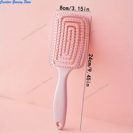 Ladies Ribs Hair Comb Fluffy Comb High Cranium Styling Artifact Long Straight Hair Curl Comb Big Bend Wet and Dry Massage Comb