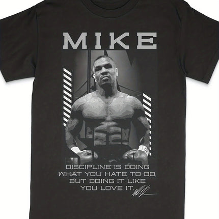 [Boxing Quote T-shirt] Men's Printed T-shirt with Inspirational Quotes and Boxing Elements
