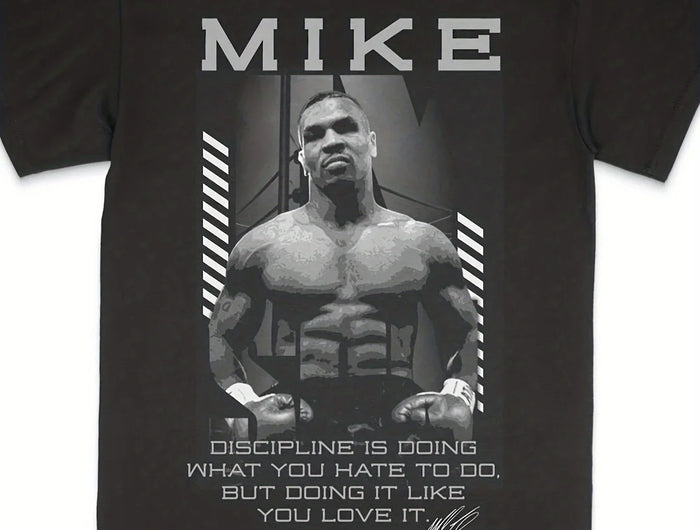 [Boxing Quote T-shirt] Men's Printed T-shirt with Inspirational Quotes and Boxing Elements