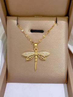 EILIECK 316L Acero inoxidable Brillante Circonita cúbica Cisne Colgante Collar Color oro Textura metal Joyas personalizadas Cadena de cuello