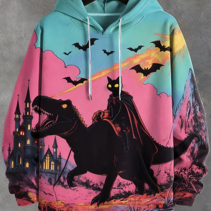 2026 Funny Dinosaur Cat Solider 3d Print Hoodies Men Women Fashion Oversized Hoodie Sweatshirt Animal Coat Sweats Mens Clothing