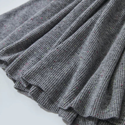 AMII Knitted Skirts For Women 2025 Autumn New Gentle A-line Long Skirt Loose Solid Color Elegant Versatile Woman Clothes12553045 PlatiNum