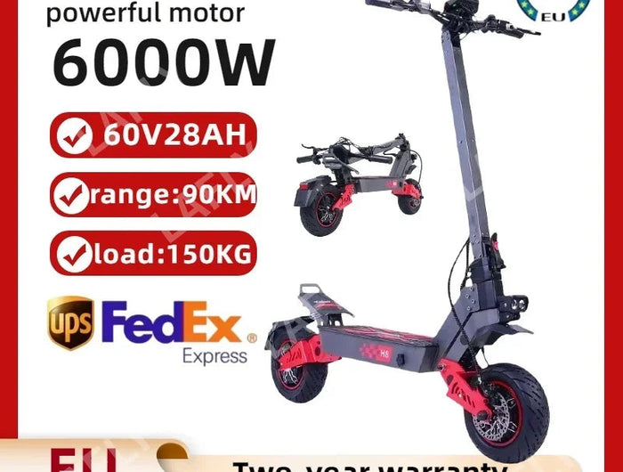 Freeboy H8 Pieghevole Portatile Ad Alta Potenza Scooter Elettrico 6000W Motore 60V28Ah Batteria Sport Cruise 11 Pollici Fuoristrada Pneumatico E-Scooter platinumshop