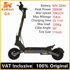 Scooter elettrico KuKirin G4 versione 2025, motore da 2000 W, batteria da 60 V 20 Ah, pneumatico da 11 pollici, velocità massima 70 km/h, portata 75 km, freni a disco