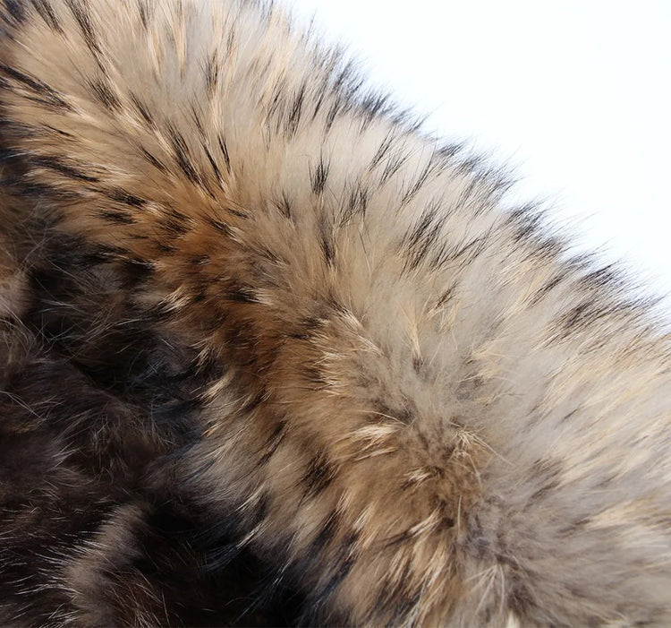 Maomaokong Natural Fur Lining Real Fur Coat Winter Jacket Women Raccoon Fur Collar Warm Thick Parkas Female Clothing