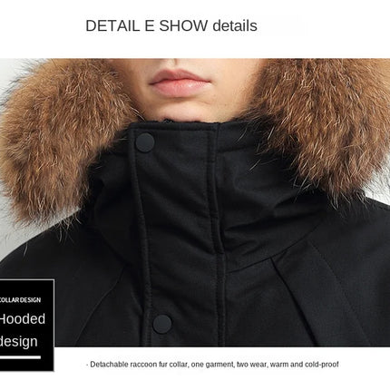 Men Winter Goose Down Coats Fur Collar Hooded Long Down Jackets Top Quality Male Outdoor Windproof Warm Winter Jackets Canada