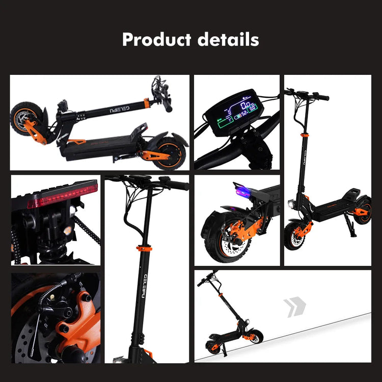 Monopattino Elettrico GELEIPU Z1 PRO per Adulti, Velocità Massima 65km/h, Doppio Motore 2400W, E-Scooter Potente platinumshop