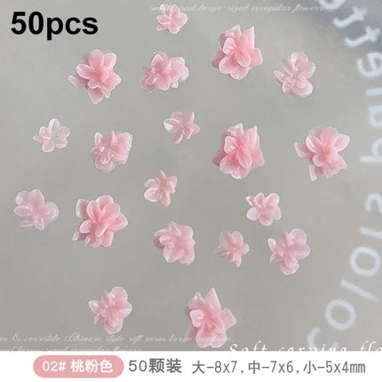 Delicate Dark Red Brown White Rose Flower Leaf Lily Tender Camellia Nail Charms Art Resin Decorations Manicure Tools Accessories