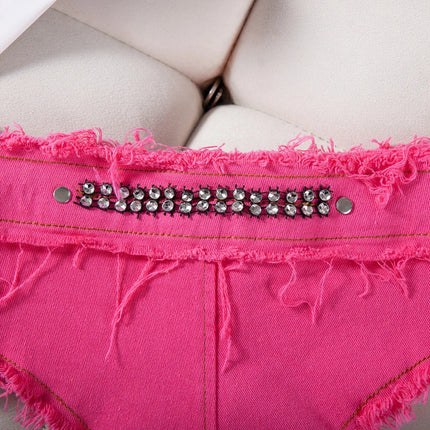 Womens Low Waist Denim Jeans Shorts Hottie Sexy Nightclub Mini Shorts Pants Jeans Slim Young Ladies White Pole Dance Hotpants PlatiNum