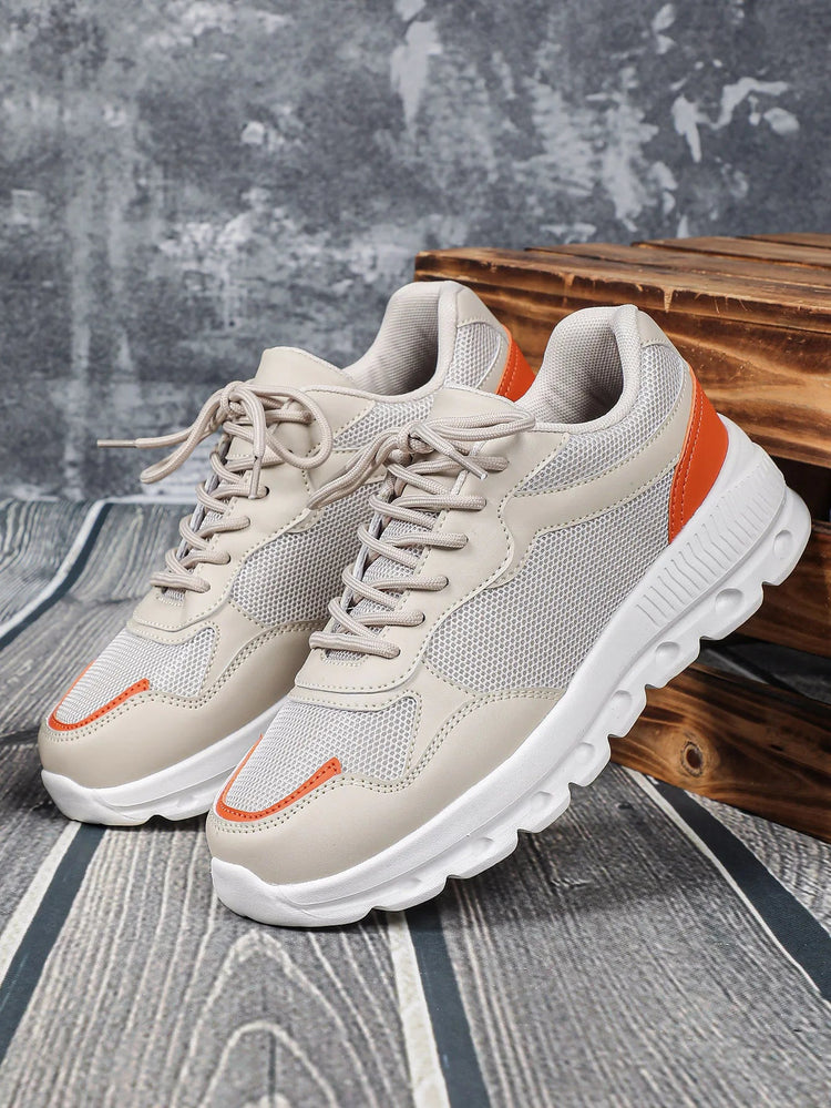 VEAMORS Unisex Mesh Running Shoes Lightweight Breathable Sports Sneakers Elastic Soft Sole Footwear for Walking Gym Fitness PlatiNum
