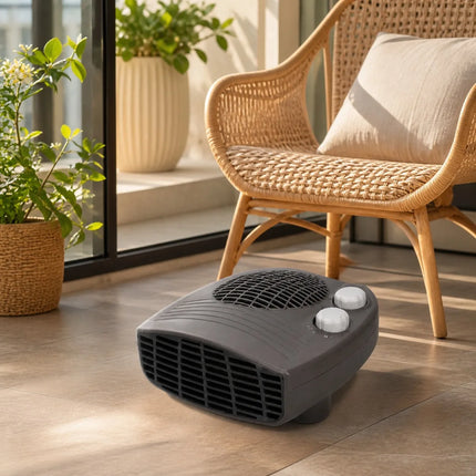 Portable Electric Heater 2000W with Adjustable Thermostat, 3 Heat Levels and Overheating Protection, Fast Heating for Home and Office, 220-240V, White/Gray