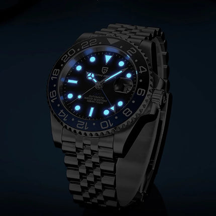Nuovo Orologio Meccanico Automatico PAGANI DESIGN GMT 2026 per Uomo, Ghiera in Ceramica, Impermeabile 100ATM, Orologio Sportivo Nautico da Immersione, Orologio da Polso Maschile in Acciaio Inossidabile + Reloj Hombre + Scatol