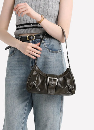 Nuova Borsa Sottospalla in Pelle da Donna, Borsa a Tracolla Trendy per Signore