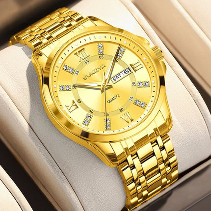 SUNKTA Orologio da Donna con Diamanti, Moda Creativa, Acciaio Impermeabile, Orologio al Quarzo Casual Luminoso con Bracciale platinumshop