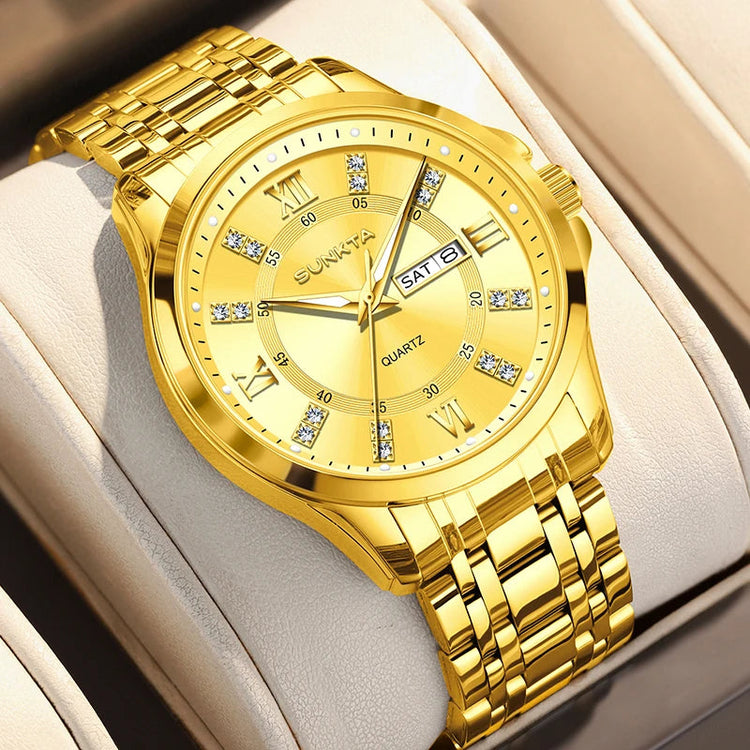 SUNKTA Orologio da Donna con Diamanti, Moda Creativa, Acciaio Impermeabile, Orologio al Quarzo Casual Luminoso con Bracciale platinumshop