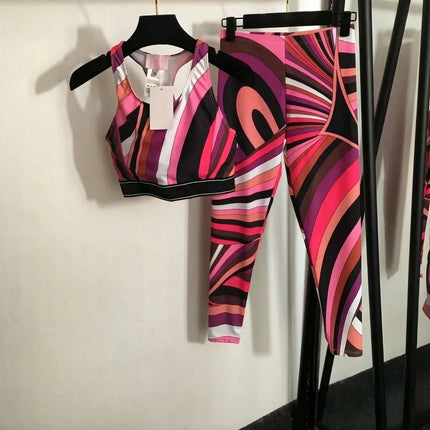 Nuovo Set Yoga da Donna 2026 con Fascia Marrone e Logo Firmato, Completo Sportivo da Donna di Marca Designer, Abbigliamento da Spiaggia platinumshop