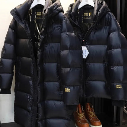 Winter Mens Down Coat Windproof Waterproof Outside Casual Outerwear Zip High Street Fashion Men Warm Hooded Windbreaker Jacket