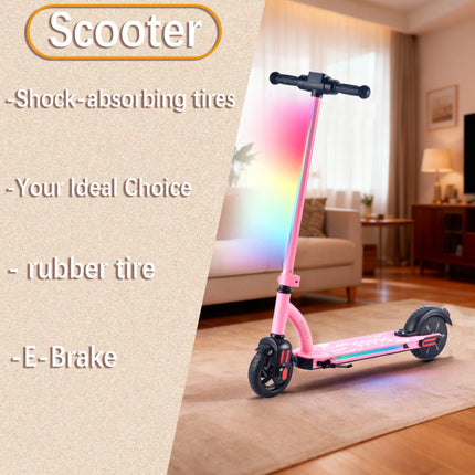 Monopattino elettrico AATOTMGO per bambini dai 6 ai 12 anni. Velocità massima: 16 km/h. Raggio d'azione: da 10 a 15 km. Pieghevole. Potenza: 125 W. 3 velocità, luci a LED, carico massimo: 70 kg.