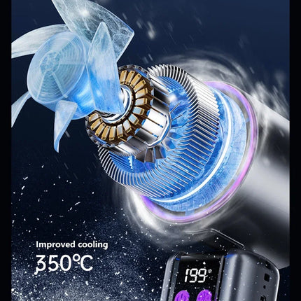Ventilatore Portatile USB a 199 Velocità con Display Digitale, Grande Turbina Eolica, Mini Ventilatore Rinfrescante