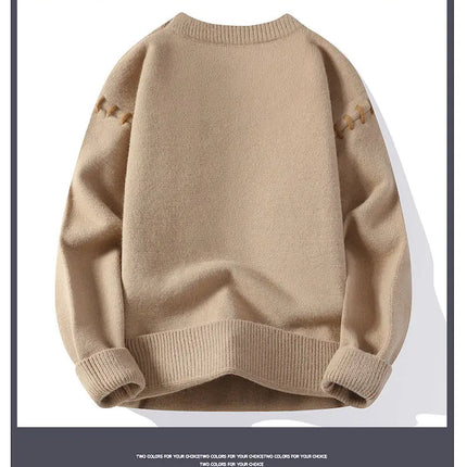2025 Korean Style Men Women Sweater Knitted Trendy Youth Student Style Knitwear Top Casual Warm Crew Neck Knitted Pullover 4XL-M