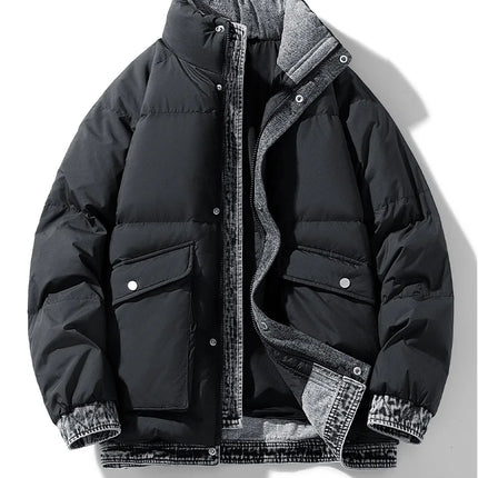 2025 Autumn and Winter New Down Jacket Fashionable Thickened Short Hooded Bakery Jacket for Men