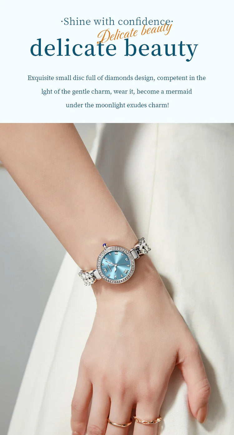 OLEVS 9971 orologio al quarzo per donna scala romana abito elegante orologio da donna moda impermeabile luminoso orologio a mano di lusso originale platinumshop