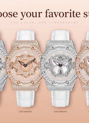 OLEVS 9996 Orologio Elegante di Lusso da Donna, Orologio al Quarzo Scheletrato, Impermeabile, con Quadrante Luminoso e Diamanti, Regalo Originale platinumshop