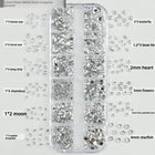 LYLE 12 grids Silver White Resin Nail Art Ornaments Shiny Tiny Star Flat Back Rhinestones Irregular Nail Accessories