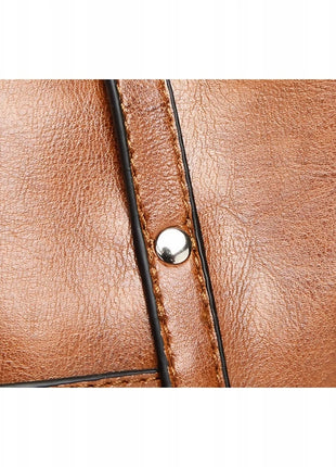 Borsa a Mano in Ecopelle Marrone per Donne – Borsa a Spalla in Ecopelle con Cinturino Regolabile, Tasche con Cerniera, 31x26x11cm