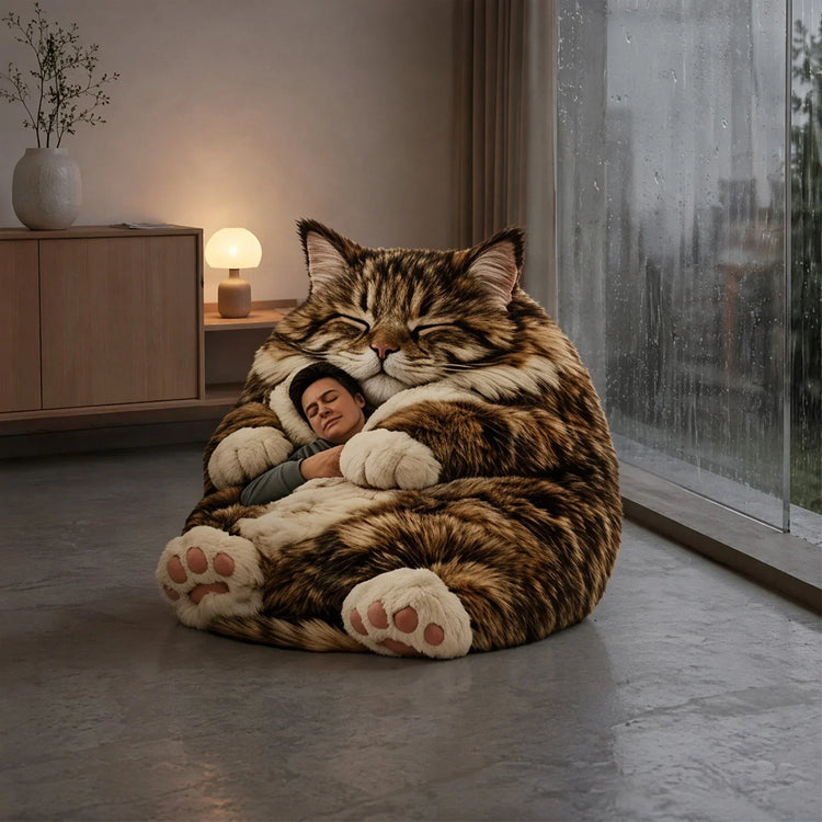 Giant Animal Sleeping Bag Soft Warm Plush Washable Cute Cat Envelope Bed for Adults Winter Outdoor Use