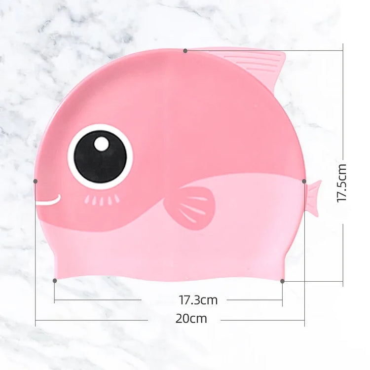 Cuffia da nuoto per bambini con dinosauro simpatico cartone animato Cuffia da nuoto per ragazzi e ragazze Cuffia da nuoto per bambini impermeabile ad alta elasticità in silicone morbido