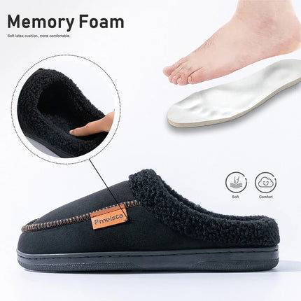 Winter New Men's Imitation Deer Skin Slippers TPR Bottom Warm and Comfortable Indoor Slippers Suitable for Home Wear anti Slip
