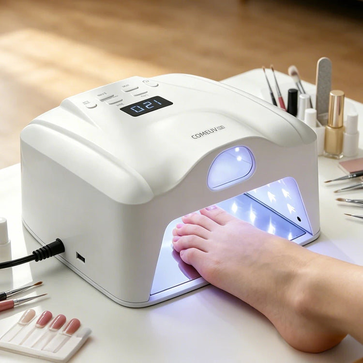 2 IN 1 UV LED Nail Dryer Auto Sensor 78 LEDs Dual Port Fast Curing Nail Light for Single Finger Toe Full Hand Manicure Pedicure