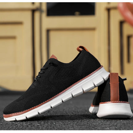 Scarpe Eleganti Casual da Uomo, Sneakers da Passeggio alla Moda, Oxford in Rete per il Lavoro, Leggere con Suola Morbida