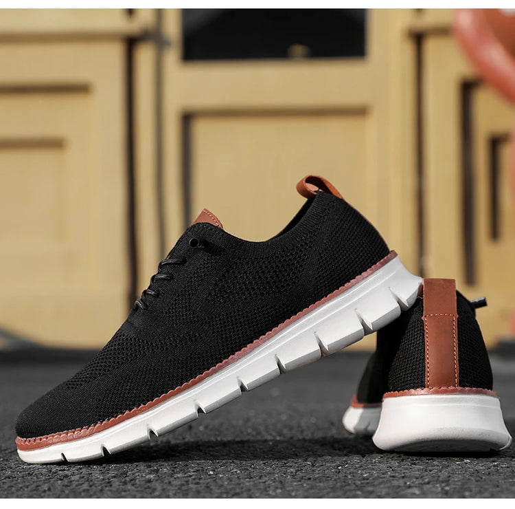 Scarpe Eleganti Casual da Uomo, Sneakers da Passeggio alla Moda, Oxford in Rete per il Lavoro, Leggere con Suola Morbida