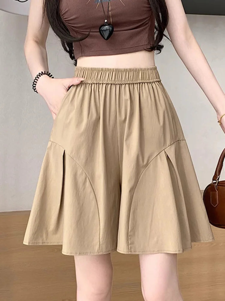 Shorts Womens Woolen High Waist Double Deck Winter Office Lady Mature Classic Elegant Commuter Flannel Warm Formal Workwear