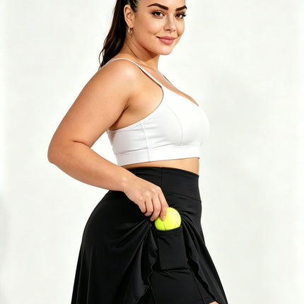 Gonna sportiva da donna Plus Skort, gonna da tennis plissettata con tasche, pantaloncini a vita alta, gonna da golf per allenamento e pickleball